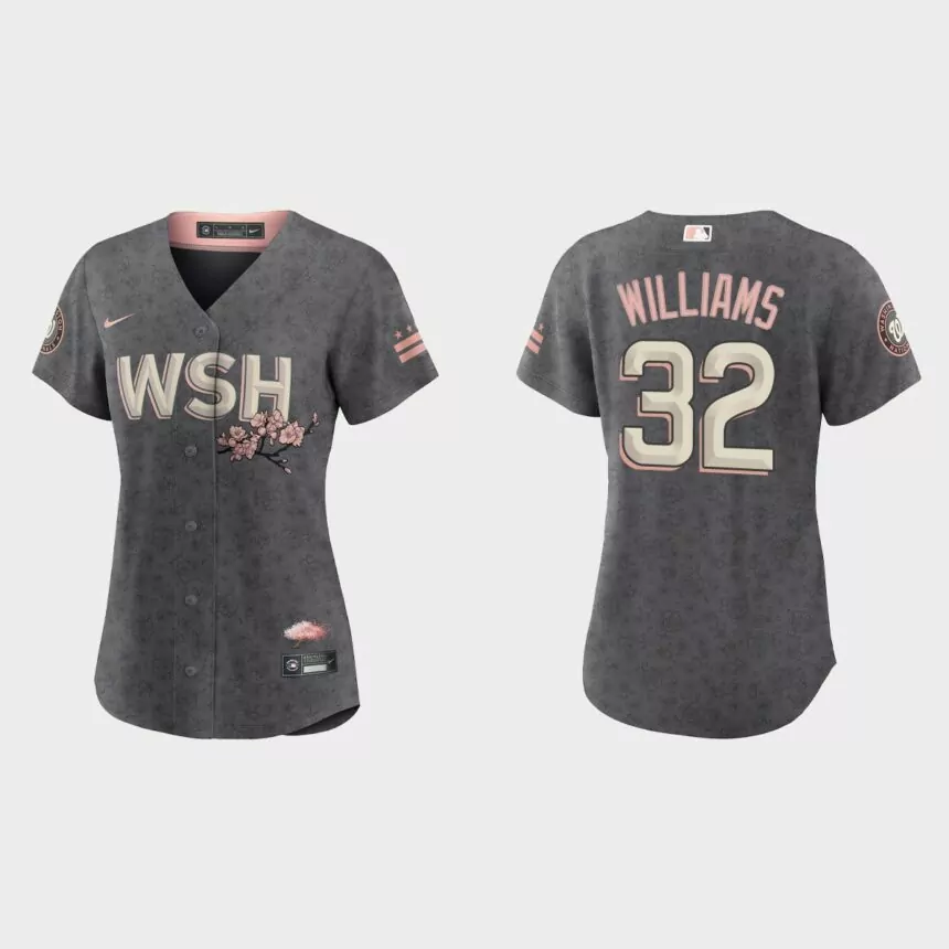 Women Washington Nationals Trevor Williams Gray City Connect Replica Jersey