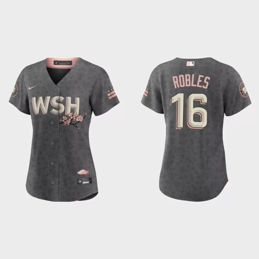 Women Washington Nationals Victor Robles Gray 2022 City Connect Replica Jersey