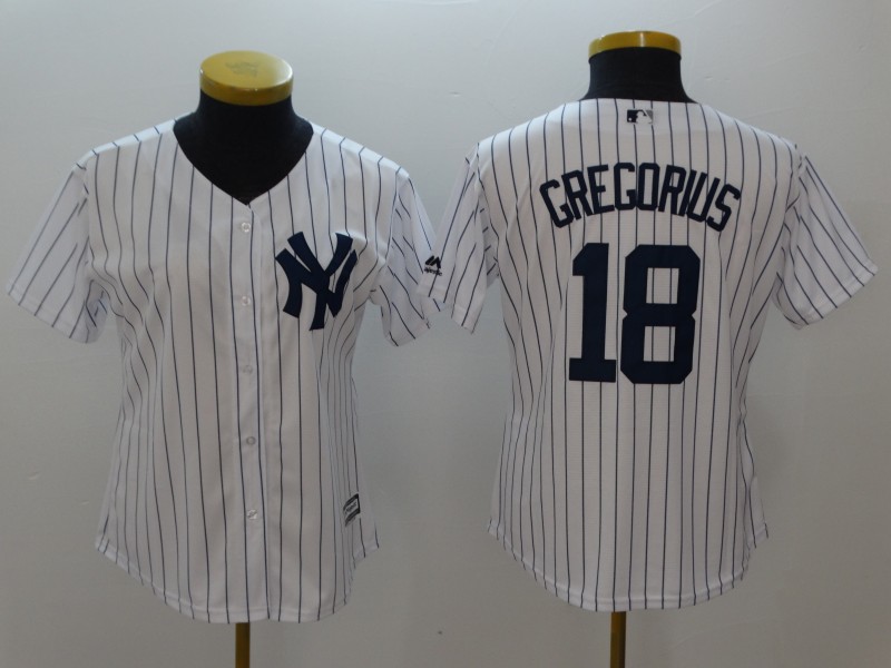 Women Yankees 18 Didi Gregorius White Women Cool Base Jersey