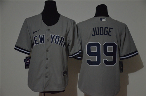 Women Yankees 99 Aaron Judge Gray Women 2020 Nike Cool Base Jersey