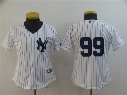 Women Yankees 99 Aaron Judge White Women Cool Base Jersey