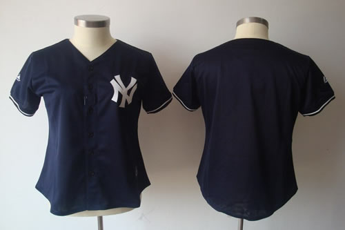 Women mlb Jerseys New York Yankees Blank Blue Jersey