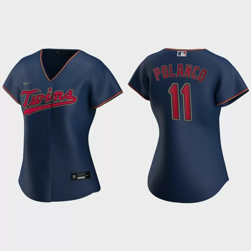 Women’s #11 Jorge Polanco Minnesota Twins Alternate Replica Jersey – Navy