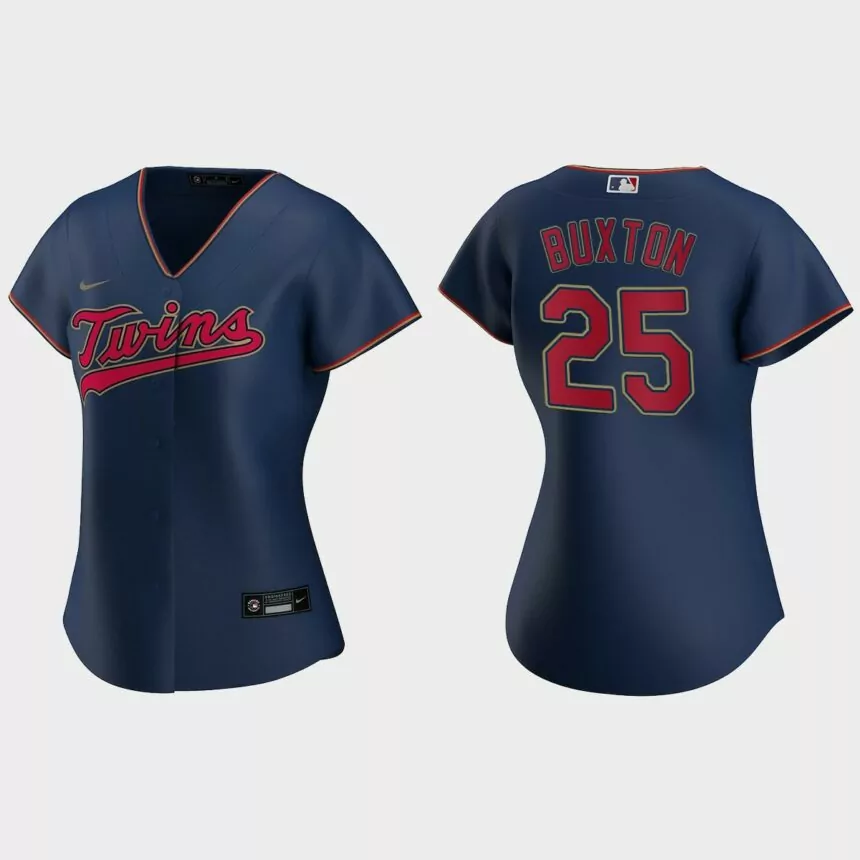 Women’s #25 Byron Buxton Minnesota Twins Alternate Replica Jersey – Navy