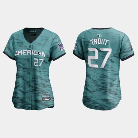 Women’s American League Mike Trout 2023 MLB All-Star Game Limited Jersey – Teal