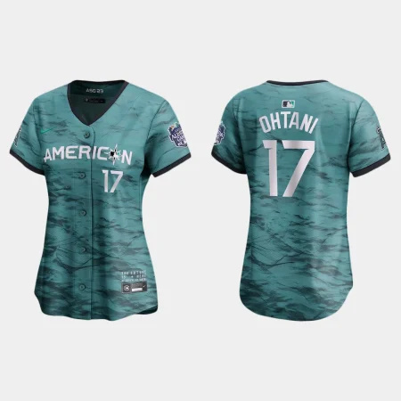 Women’s American League Shohei Ohtani 2023 MLB All-Star Game Limited Jersey – Teal