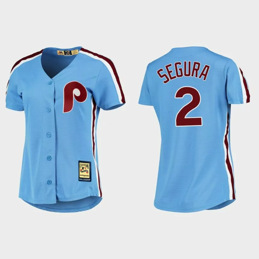 Women’s Jean Segura Philadelphia Phillies Cooperstown Cool Base Jersey – Blue