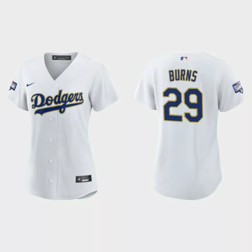 Women’s Los Angeles Dodgers Andy Burns 2021 Gold Program White Gold Replica Jersey