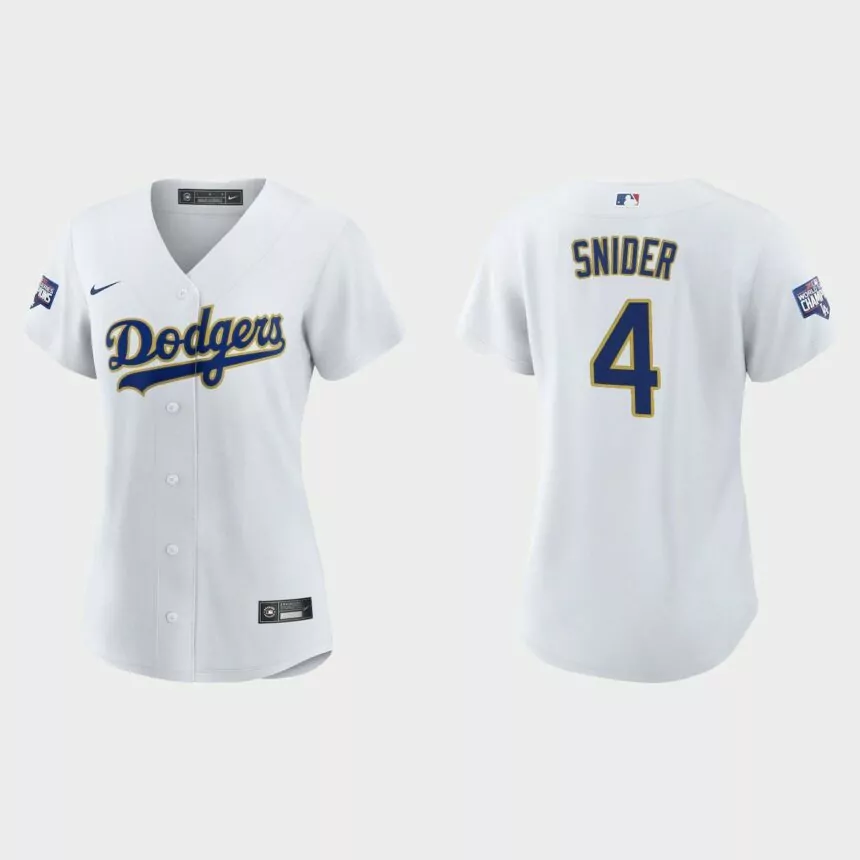 Women’s Los Angeles Dodgers Duke Snider 2021 Gold Program White Gold Replica Jersey