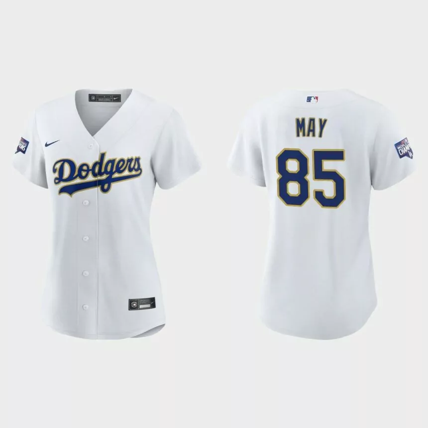 Women’s Los Angeles Dodgers Dustin May 2021 Gold Program White Gold Replica Jersey
