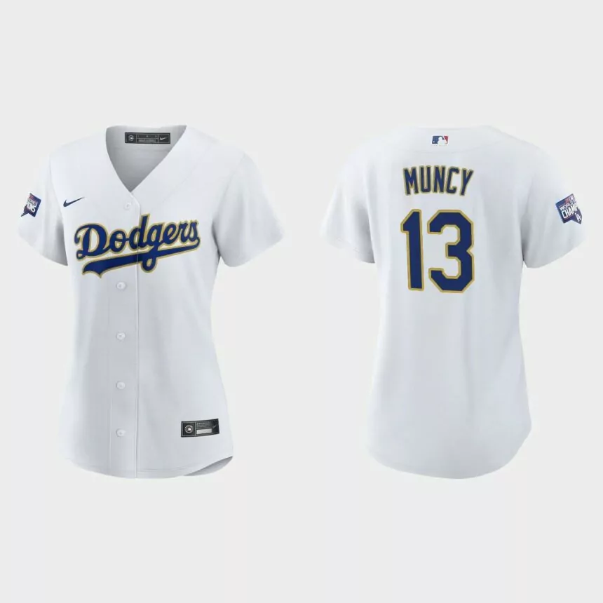 Women’s Los Angeles Dodgers Max Muncy 2021 Gold Program White Gold Replica Jersey