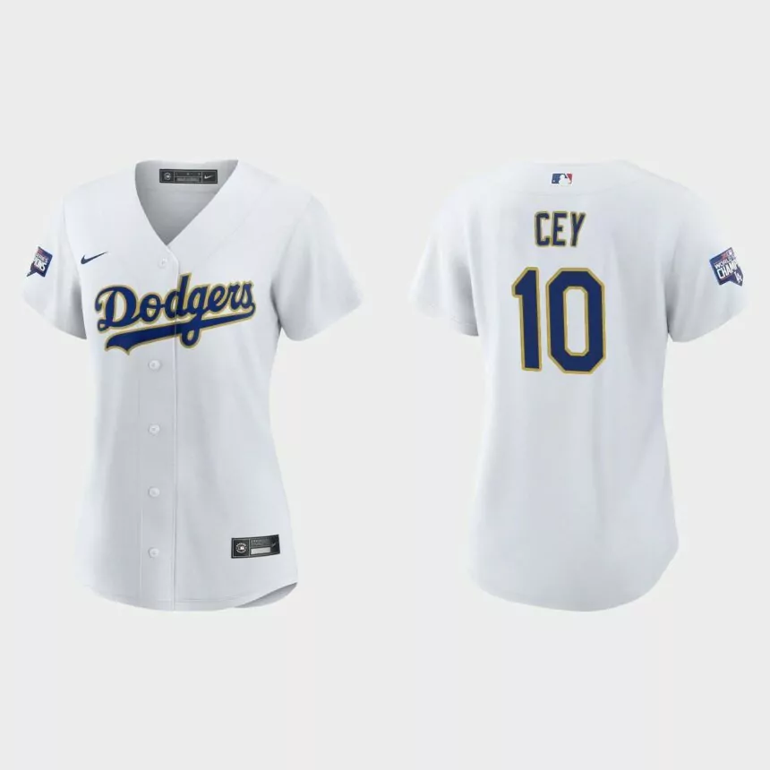 Women’s Los Angeles Dodgers Ron Cey 2021 Gold Program White Gold Replica Jersey