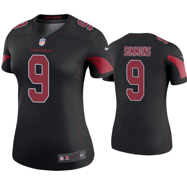 Womens Arizona Cardinals #9 Isaiah Simmons Nike Black Color Rush Limited Jersey