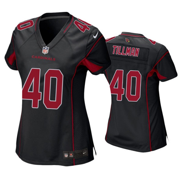 Womens Arizona Cardinals Retired Player #40 Pat Tillman Nike Black Color Rush Limited Jersey