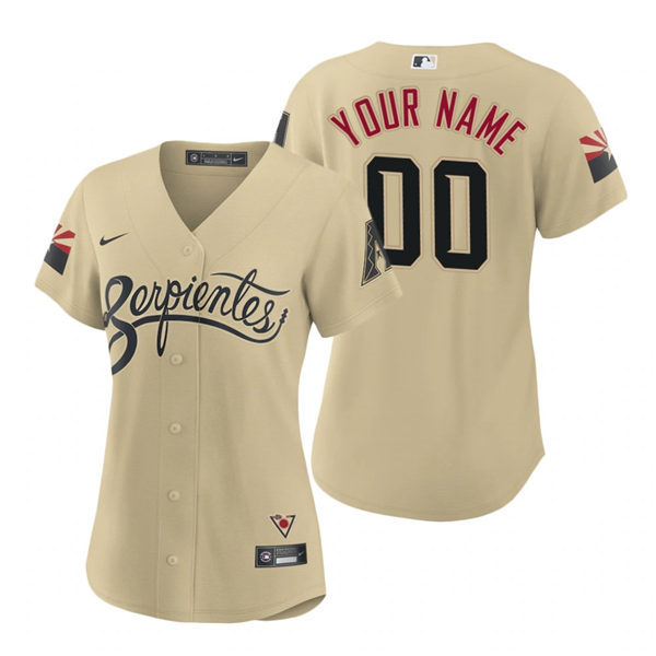 Womens Arizona Diamondbacks Custom David Peralta Merrill Kelly Taylor Clarke Christian Walker Nike Tan 2021 Arizona City Jersey
