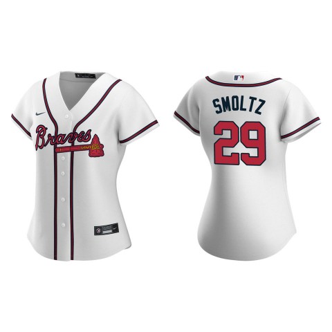 Womens Atlanta Braves Retired Player #29 John Smoltz Nike Home White CoolBase Jersey