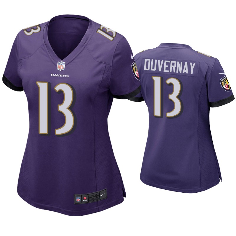 Womens Baltimore Ravens #13 Devin Duvernay Nike Purple Limited Jersey