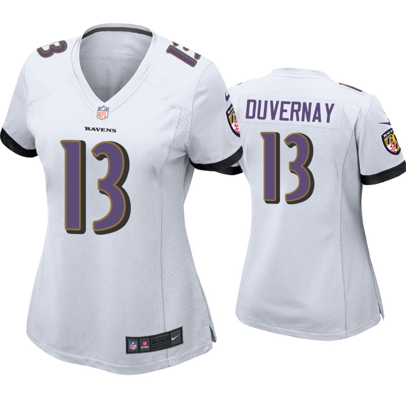 Womens Baltimore Ravens #13 Devin Duvernay Nike White Limited Jersey