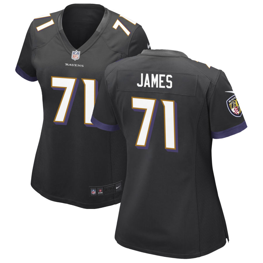 Womens Baltimore Ravens #71 Ja'Wuan James Nike Black Alternate Limited Stitched Jersey