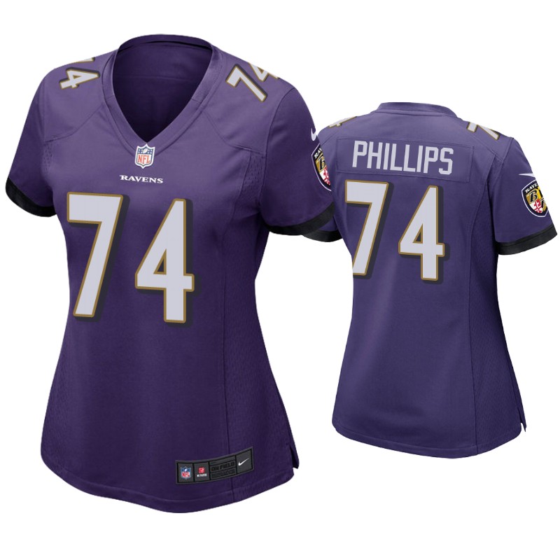 Womens Baltimore Ravens #74 Tyre Phillips Nike Purple Limited Jersey
