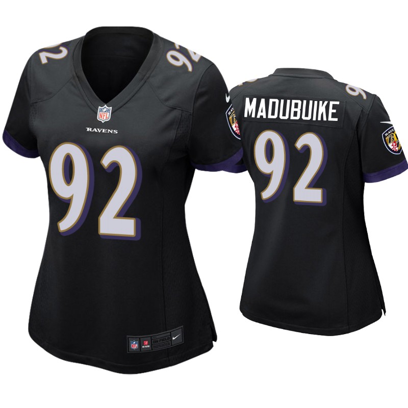 Womens Baltimore Ravens #92 Justin Madubuike Nike Black Alternate Limited Stitched Jersey