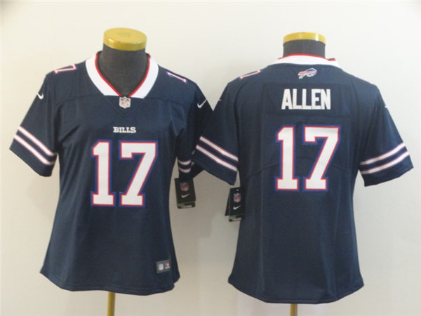 Womens Buffalo Bills #17 Josh Allen Nike Navy Inverted Legend Stitched Jersey