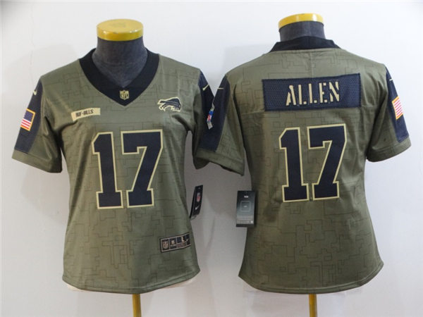 Womens Buffalo Bills #17 Josh Allen Nike Olive 2021 Salute To Service Limited Stitched Jersey