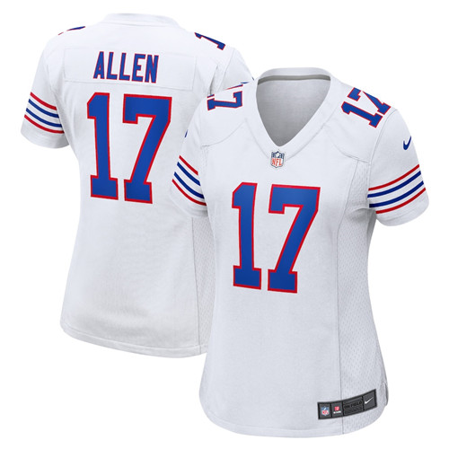 Womens Buffalo Bills #17 Josh Allen Nike White Alternate Retro Vapor Limited Jersey