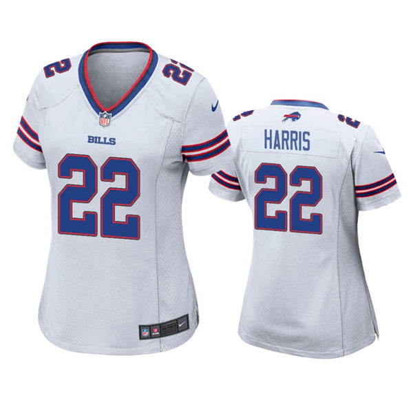 Womens Buffalo Bills #22 Damien Harris Nike White Away Limited Jersey
