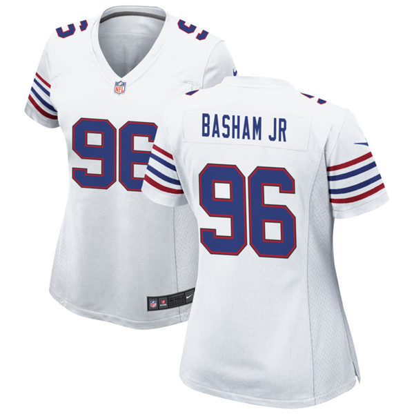Womens Buffalo Bills #96 Carlos Basham Jr. Nike White Alternate Retro Limited Jersey
