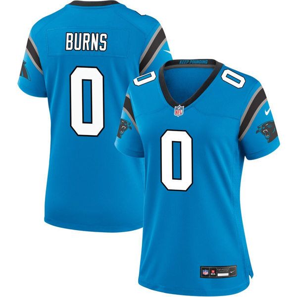 Womens Carolina Panthers #0 Brian Burns Nike Blue Limited Jersey
