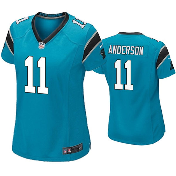 Womens Carolina Panthers #11 Robby Anderson Nike Blue Limited Jersey