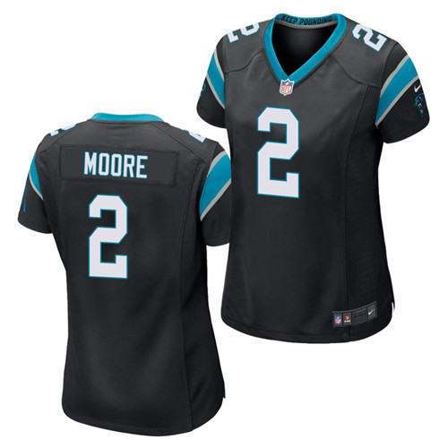 Womens Carolina Panthers #2 D.J. Moore Black Nike NFL Vapor Untouchable Limited Jersey