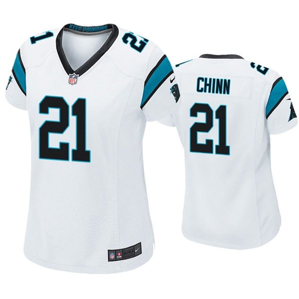 Womens Carolina Panthers #21 Jeremy Chinn Nike White Limited Jersey