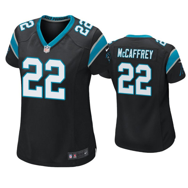 Womens Carolina Panthers #22 Christian McCaffrey Nike Black Limited Jersey