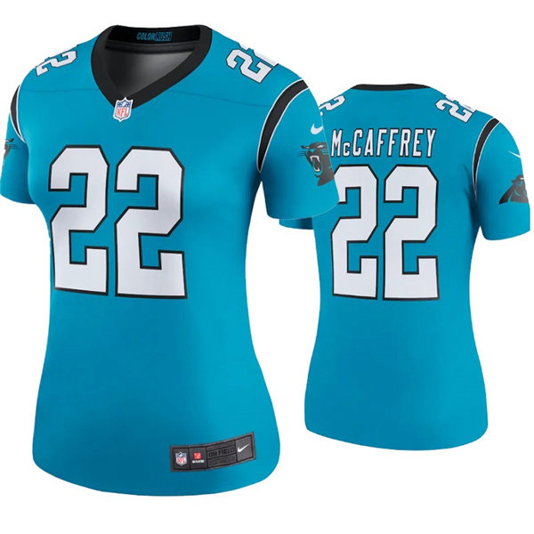 Womens Carolina Panthers #22 Christian McCaffrey Nike Blue Limited Jersey
