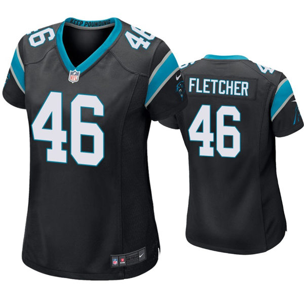 Womens Carolina Panthers #46 Thomas Fletcher Nike Black Limited Jersey