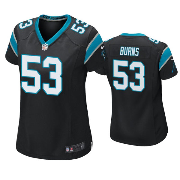 Womens Carolina Panthers #53 Brian Burns Nike Black Limited Jersey