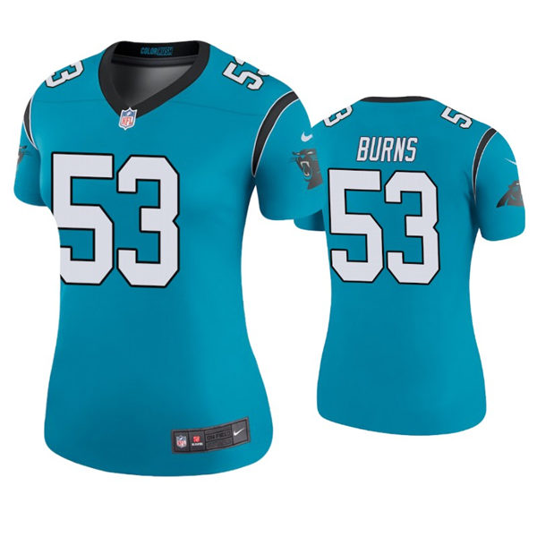 Womens Carolina Panthers #53 Brian Burns Nike Blue Limited Jersey