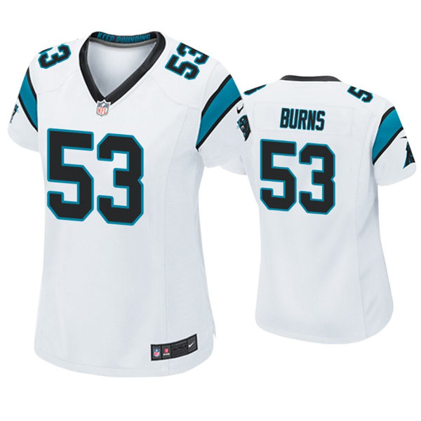 Womens Carolina Panthers #53 Brian Burns Nike White Limited Jersey