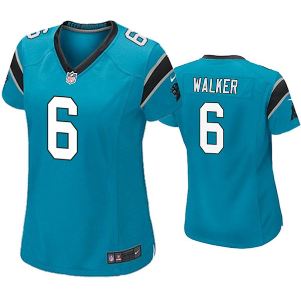 Womens Carolina Panthers #6 P. J. Walker Nike Blue Limited Jersey