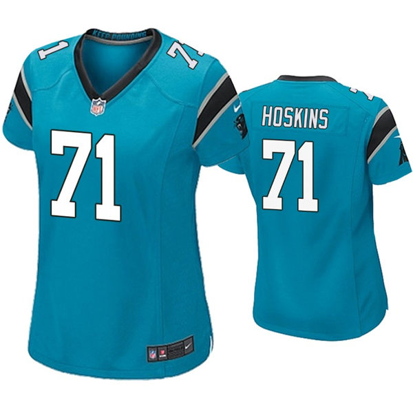 Womens Carolina Panthers #71 Phil Hoskins Nike Blue Limited Jersey
