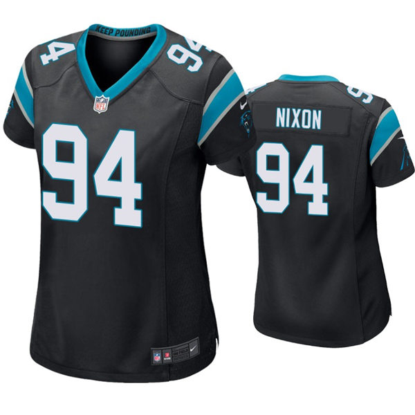 Womens Carolina Panthers #94 Daviyon Nixon Nike Black Limited Jersey