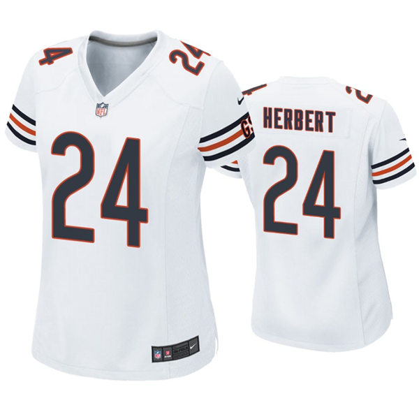 Womens Chicago Bears #24 Khalil Herbert Nike White Limited Jersey