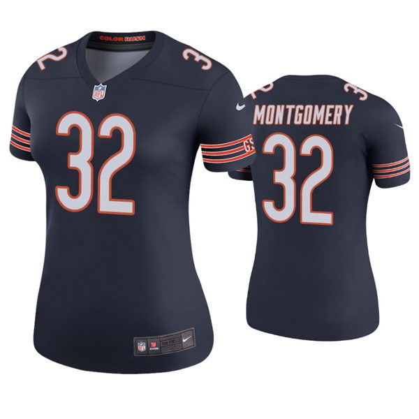 Womens Chicago Bears #32 David Montgomery Nike Navy Limited Jersey