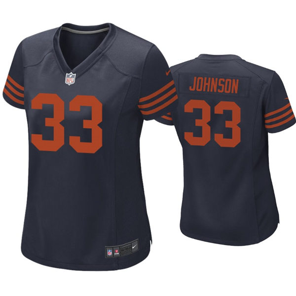 Womens Chicago Bears #33 Jaylon Johnson Nike Navy Orange Limited Jersey