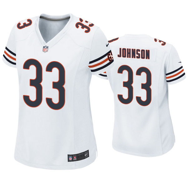 Womens Chicago Bears #33 Jaylon Johnson Nike White Limited Jersey