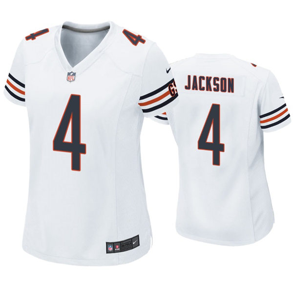 Womens Chicago Bears #4 Eddie Jackson Nike White Limited Jersey