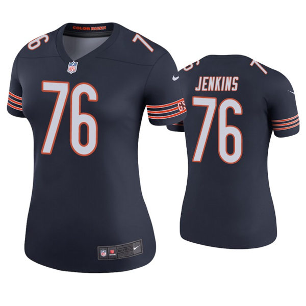 Womens Chicago Bears #76 Teven Jenkins Nike Navy Limited Jerse