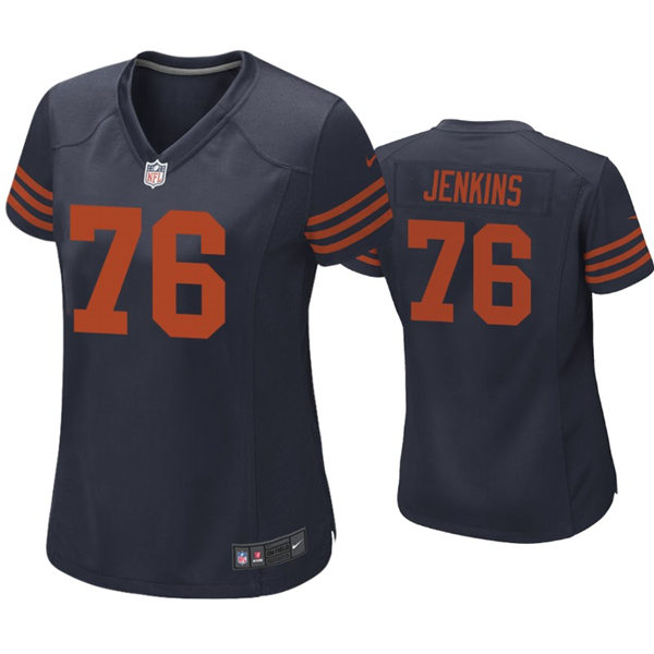 Womens Chicago Bears #76 Teven Jenkins Nike Navy Orange Limited Jersey